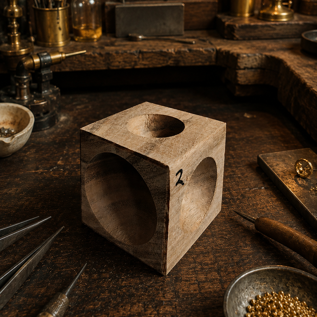 Wooden Doming Block/Dapping block No-2 (6x6 cm)
