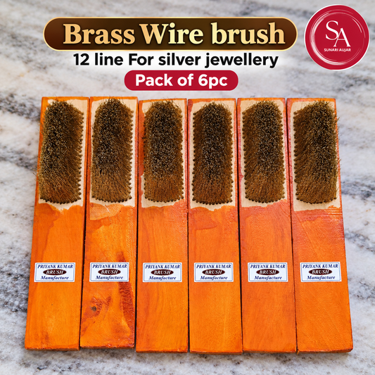 Brass Wire brush 12 line For silver jewellery Pack of 6pc