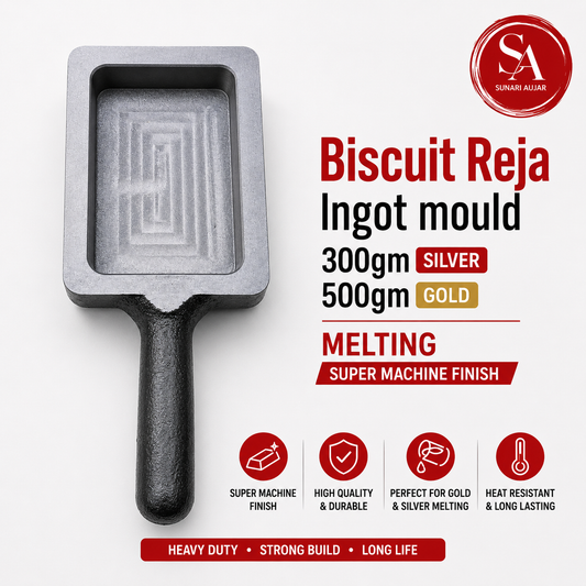 Biscuit Reja Ingot mould 300gm silver and 500gm Gold melting super machine finish