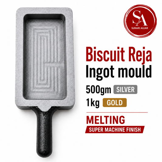 Biscuit Reja Ingot mould 500gm silver and 1kg Gold melting super machine finish