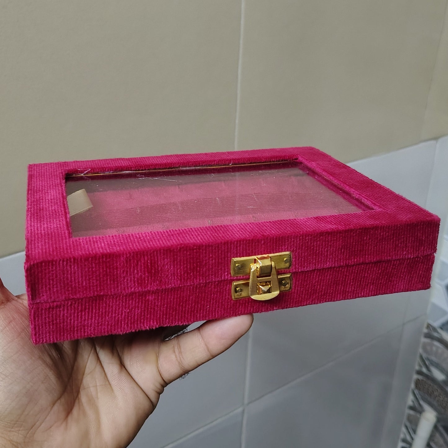 Nose pin display box 8*6 sued fabric for gold and silver jewelry