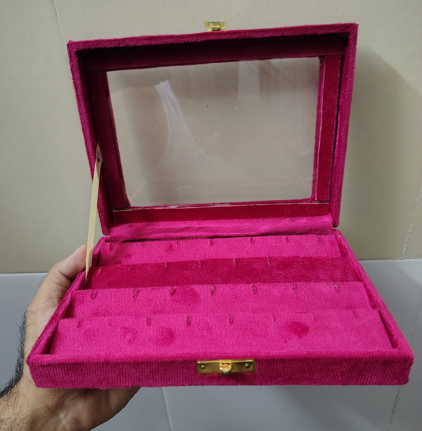Nose pin display box 8*6 sued fabric for gold and silver jewelry