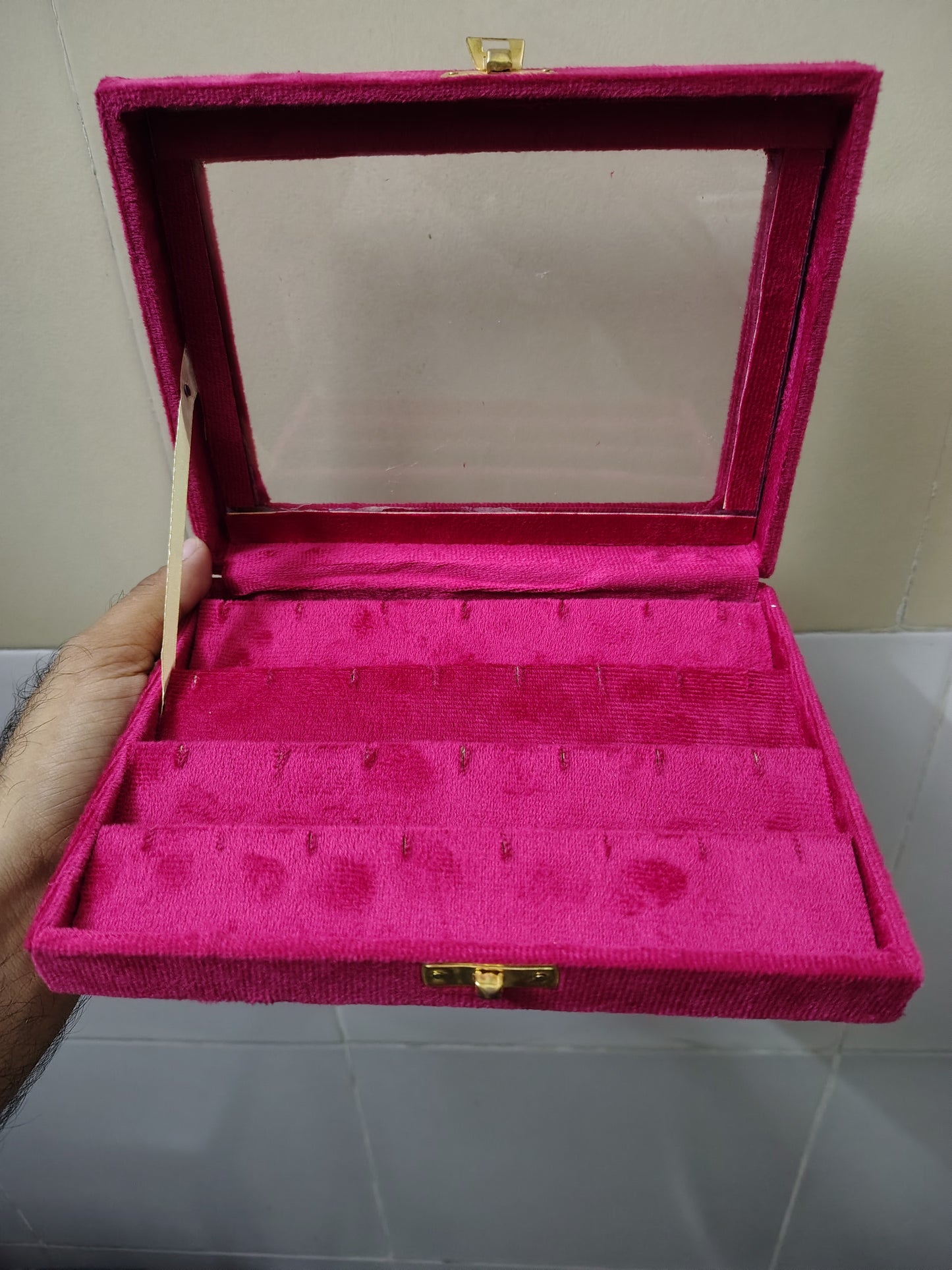 Nose pin display box 8*6 sued fabric for gold and silver jewelry