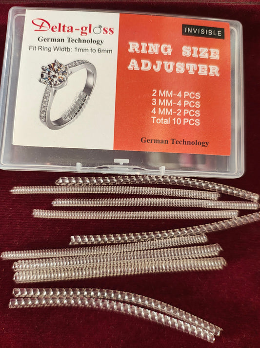 Ring Size Adjuster for loose Rings Silicon Springs Silver