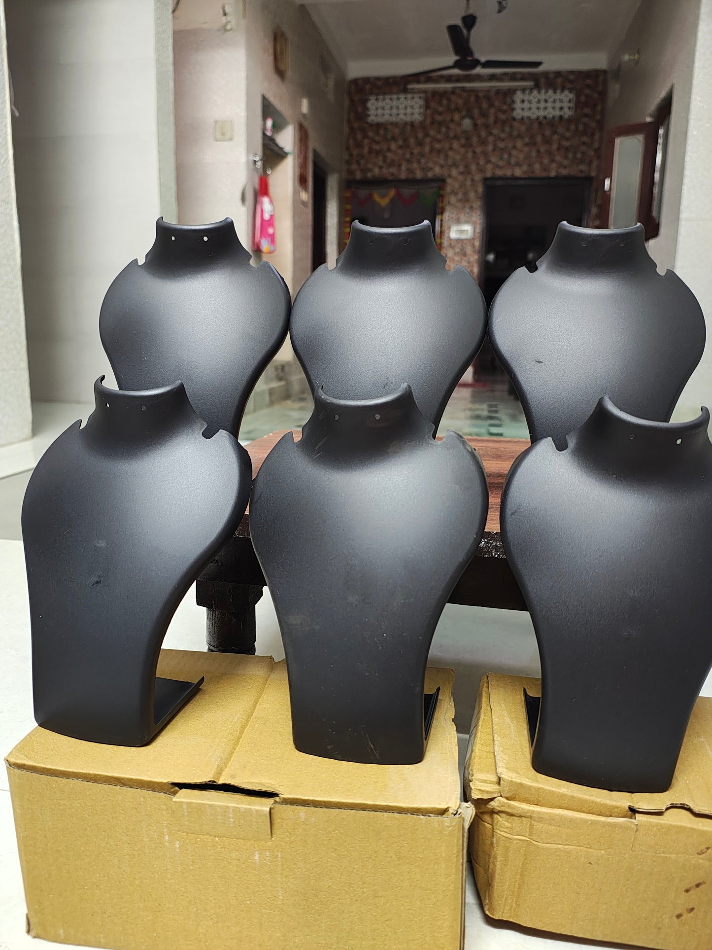 Necklace Stand 10 inch for gold and silver jewellery display Plastic(Acrylic) Black pack of 6pc