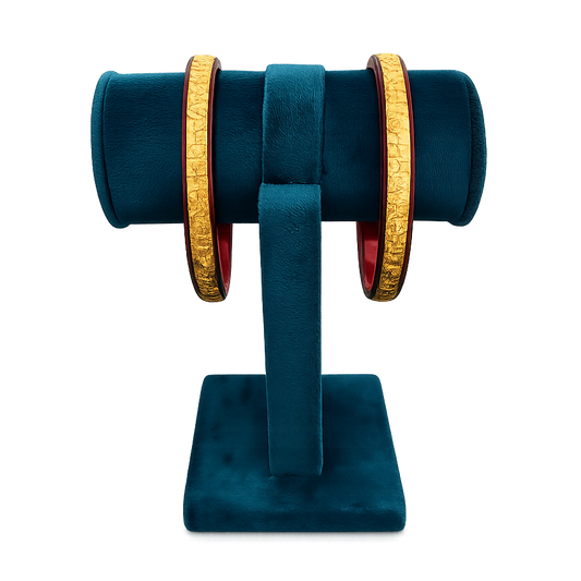 Bangle Stand sued soft fabric for bangles display and photography peacock green colour