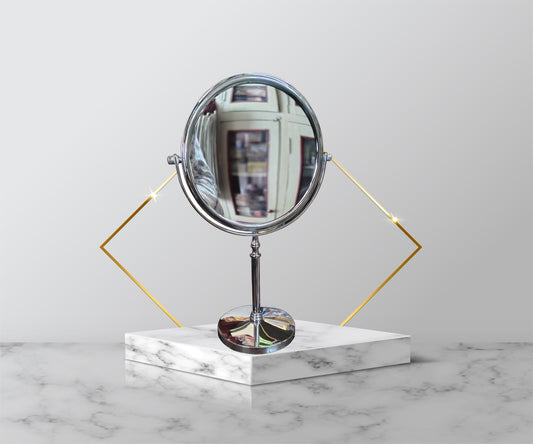 Steel Heavy Counter mirror Double side table top for jewellers