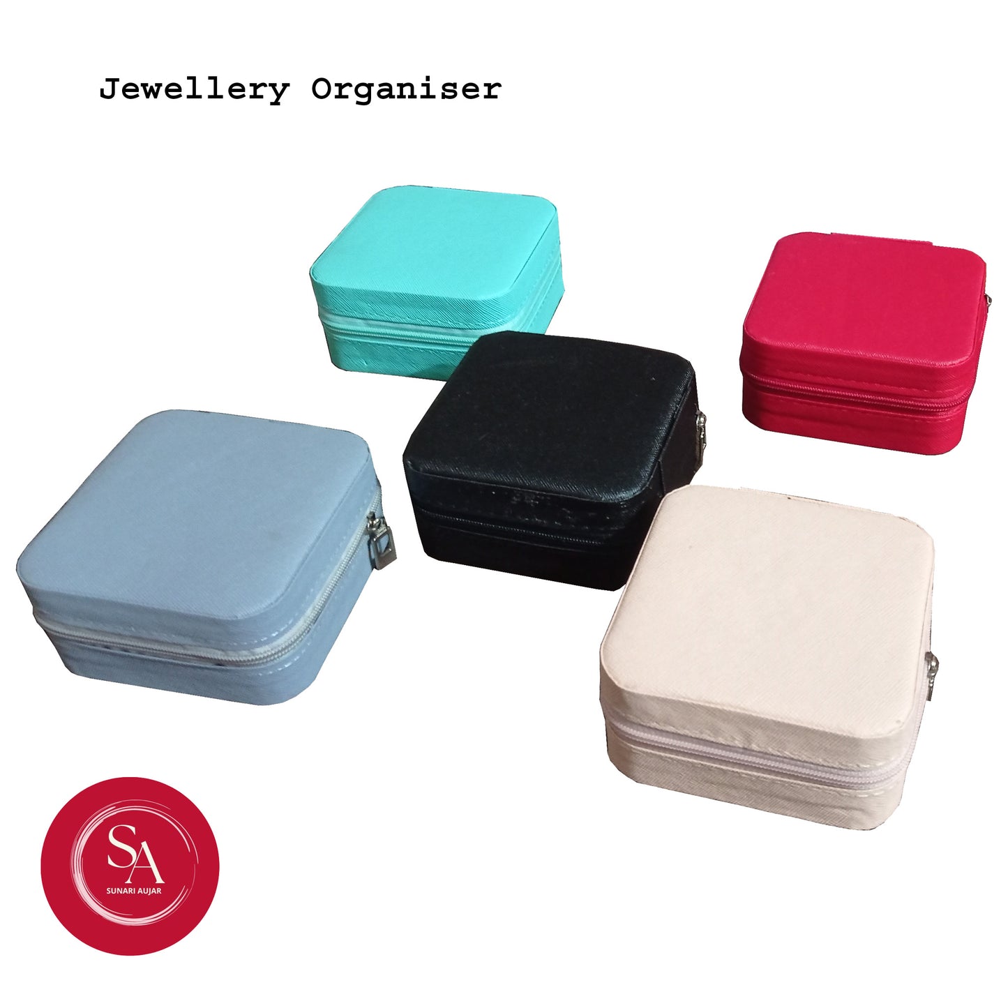 Jewellery organiser box for travel or storage holder for womens rings, earrings Chains and necklace