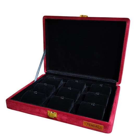 Jewellery display Box Stock Box for gold Pendals Cherry colour display box sued fabric