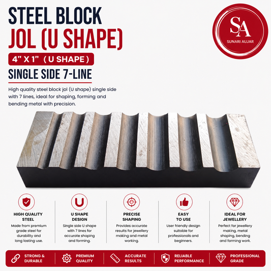 Steel Block Jol 4"X1" ( U Shape) Single Side 7-Line