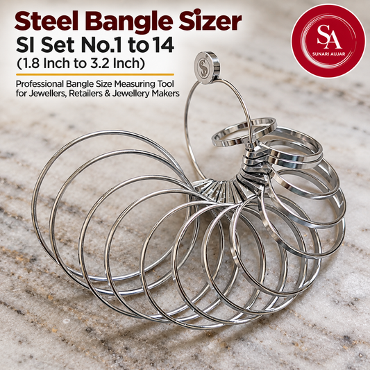 Steel Bangle sizer SI Set No.1 to 14 (1.8 Inch to 3.2 Inch) | Professional Bangle Size Measuring Tool for Jewellers, Retailers & Jewellery Makers