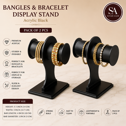 Bangles and bracelet display stand Acrylic black pack of 2pc