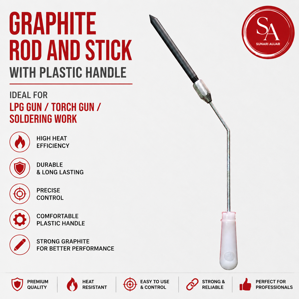 Graphite Rod And Stick With Plastic Handle