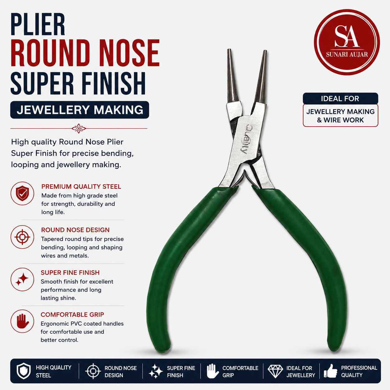 Plier Round Nose Super Finish Jewellery Making