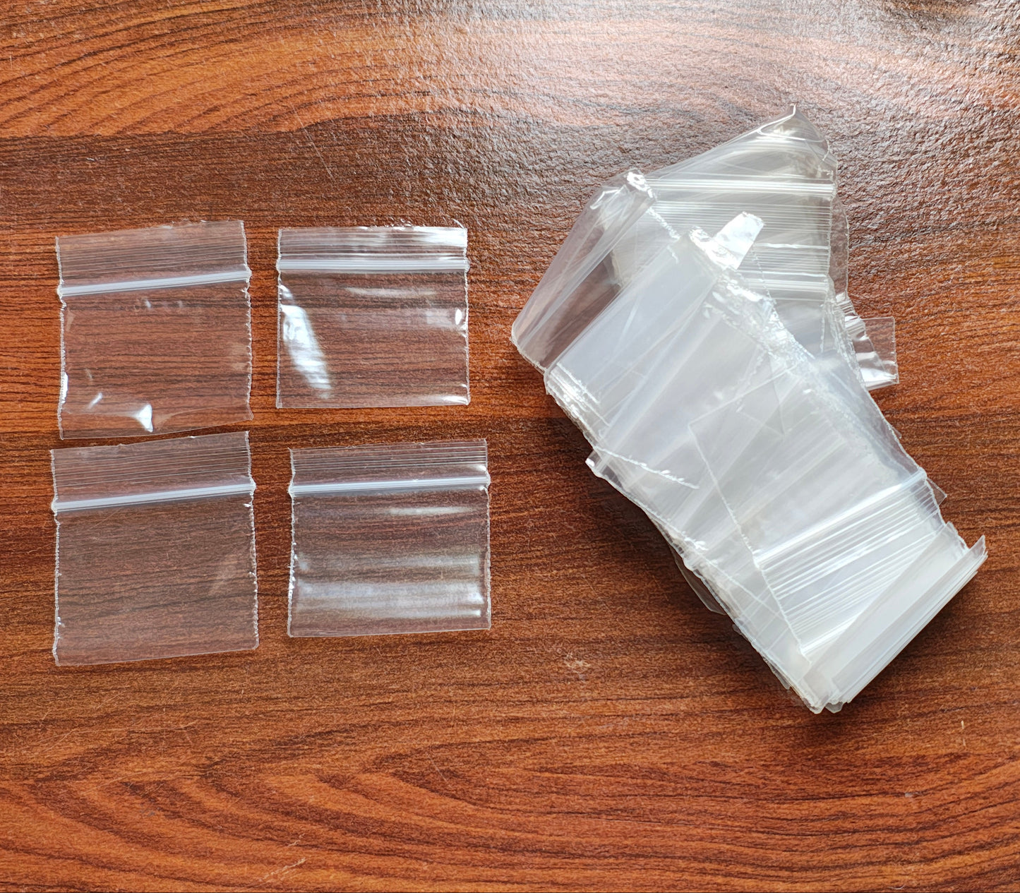 Transparent Zipper 2x2 inch Zip Lock Plastic Bags Self Sealing Pouch Pack of 100 Pcs 60Micron
