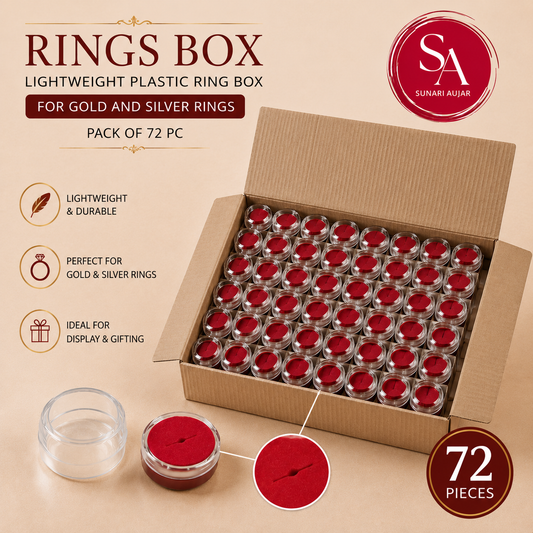 Rings box lightweight plastic ring box for gold and silver rings pack of 72 pc