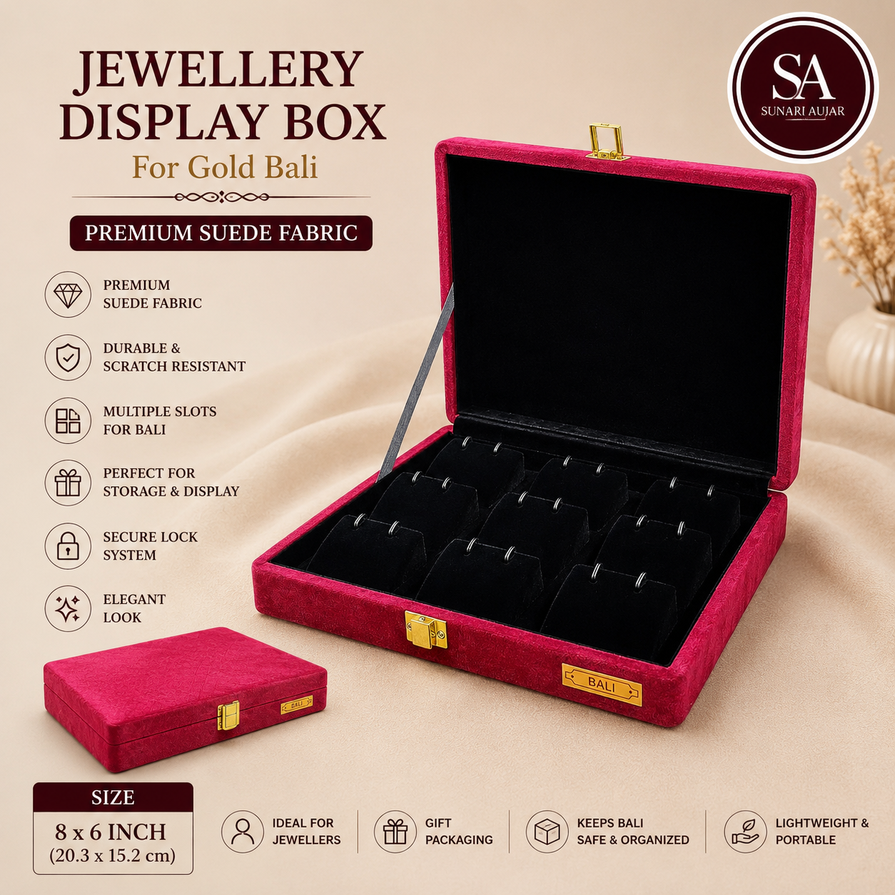 Jewellery display Box Stock Box for gold Bali display box sued fabric