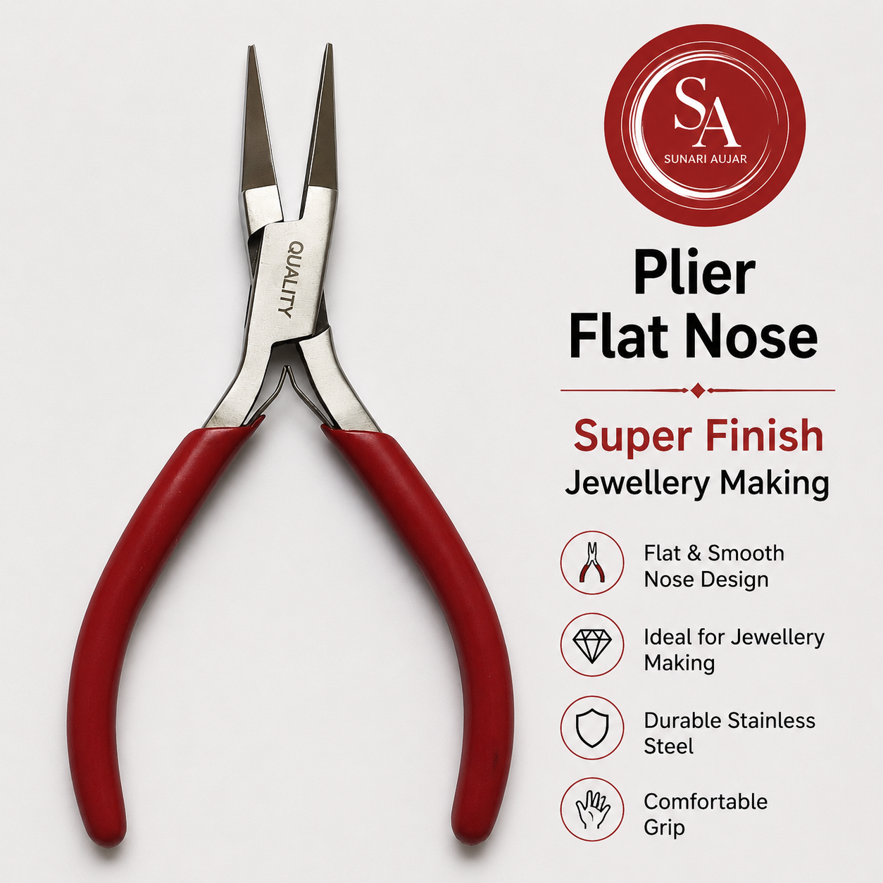 Plier Flat Nose Super Finish Jewellery Making