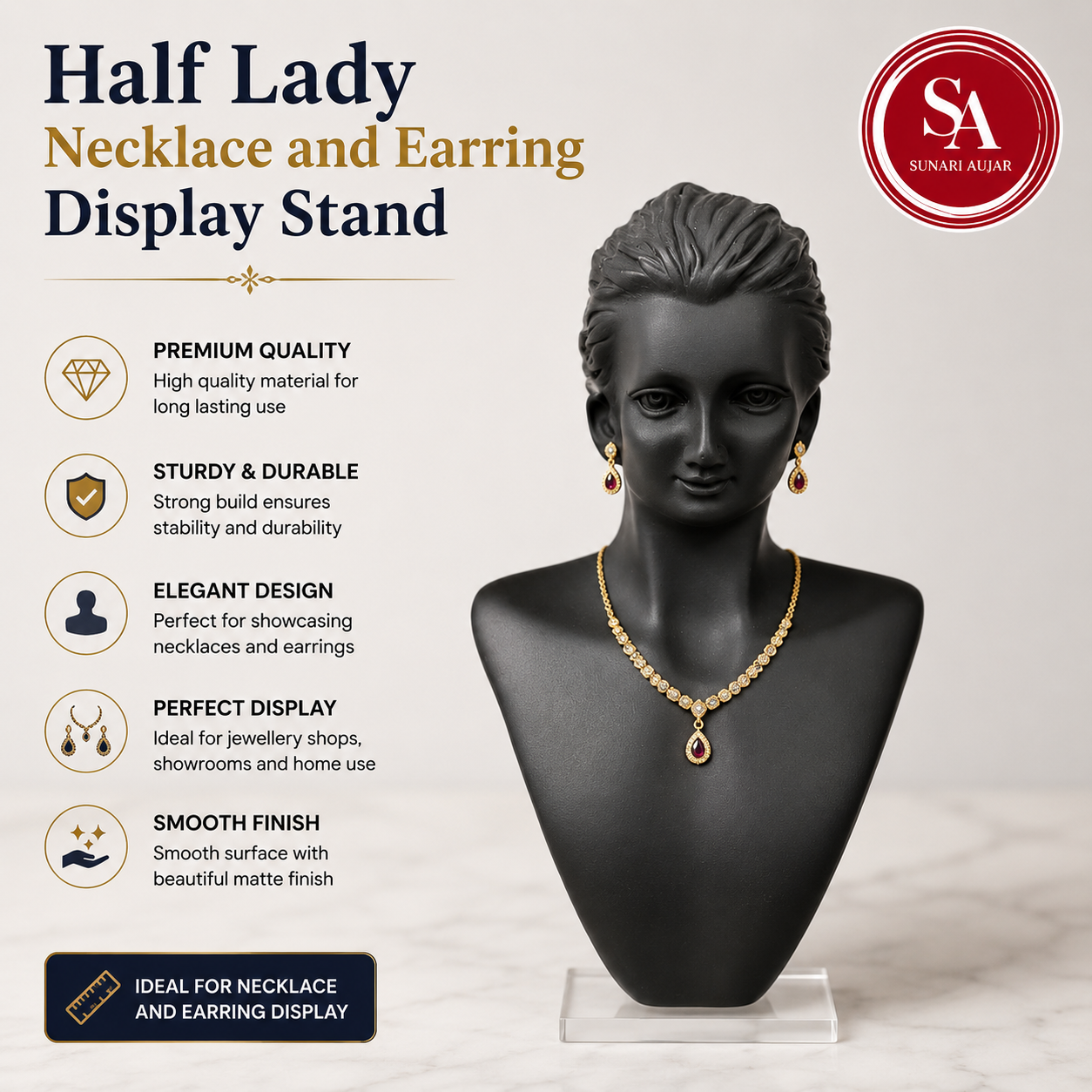 Half Lady Necklace and Earring Display stand