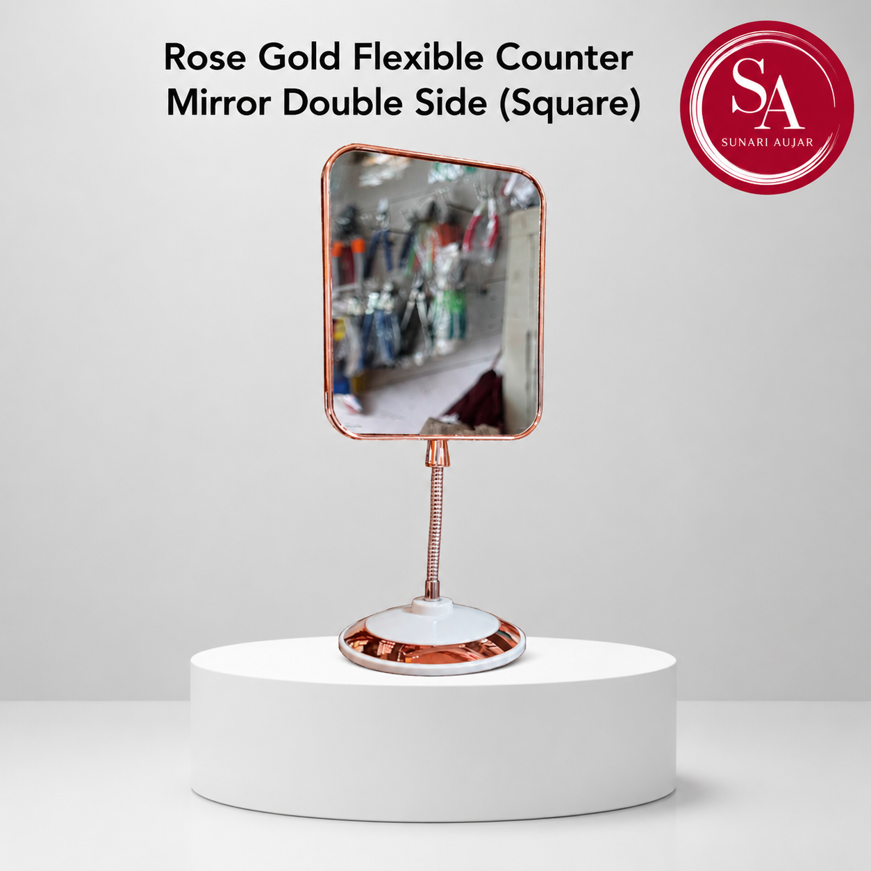 Rose Gold Flexible Counter Mirror Double Side (Square)