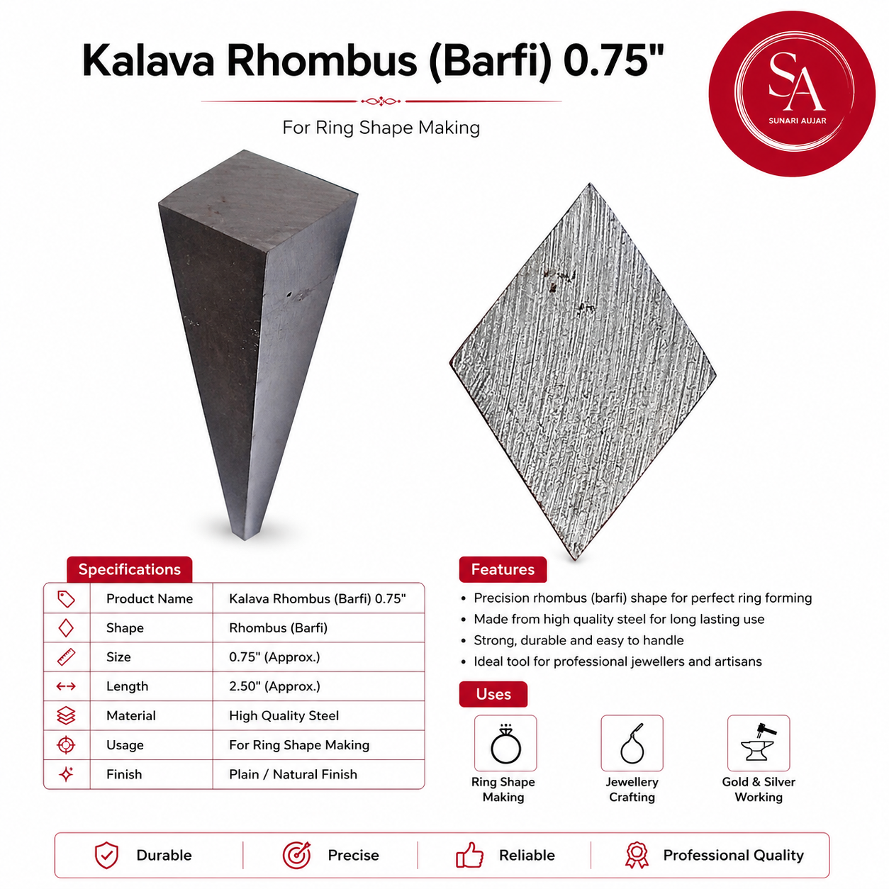 Kalava Rhombus (Barfi) 0.75"
