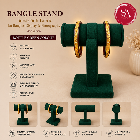 Bangle Stand sued soft fabric for bangles display and photography Bottle green colour