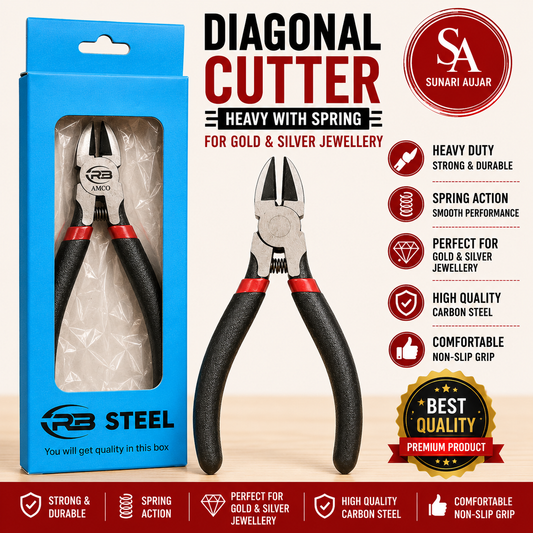 Diagonal cutter heavy with spring for gold and silver jewellery