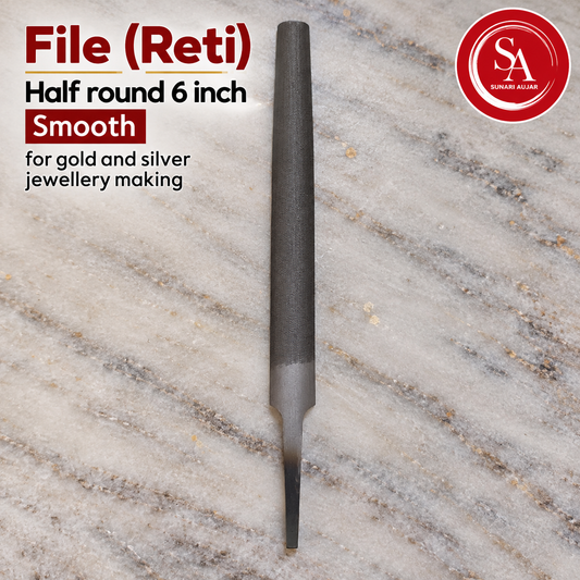 File (Reti) Half round 6 inch Smooth for gold and silver jewellery making