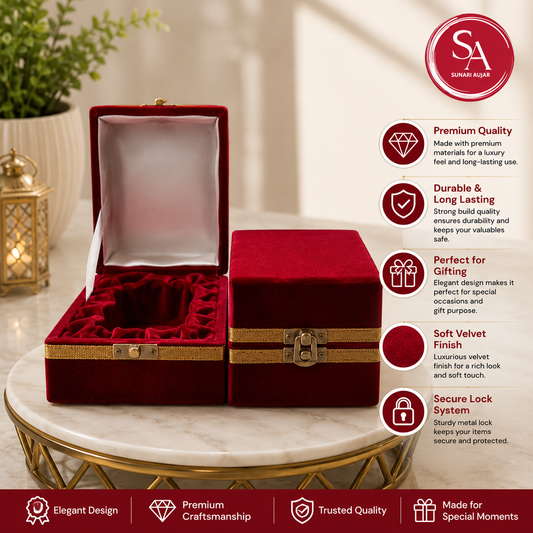 Red Velvet premium silver glass box 2pc