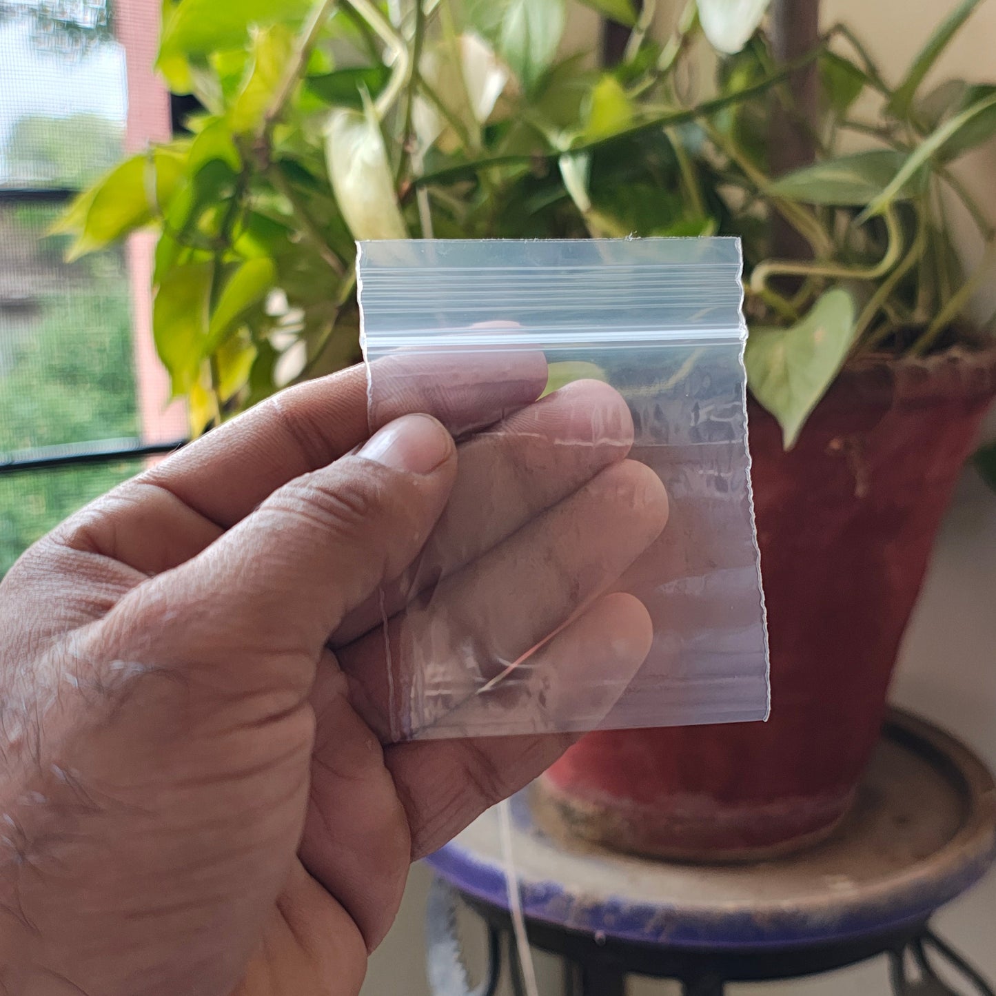 Transparent Zipper 2.5x3 inch Zip Lock Plastic Bags Self Sealing Pouch Pack of 100 Pcs 60Micron