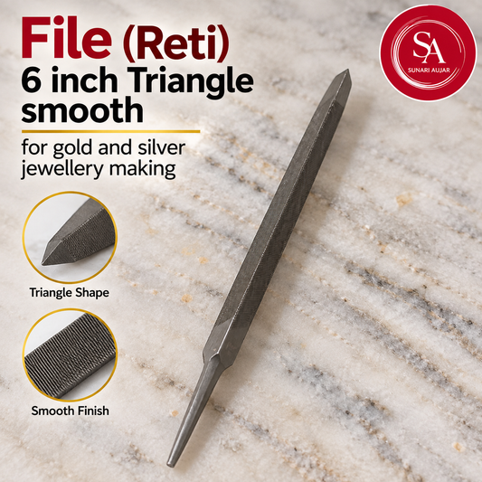 File (Reti) 6 inch Triangle smooth for gold and silver jewellery making