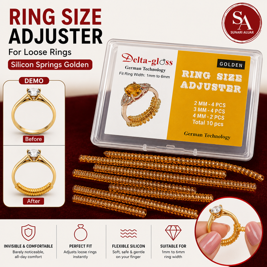 Ring Size Adjuster for loose Rings Silicon Springs Golden