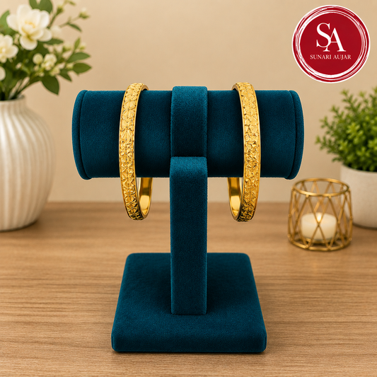 Bangle Stand sued soft fabric for bangles display and photography peacock green colour