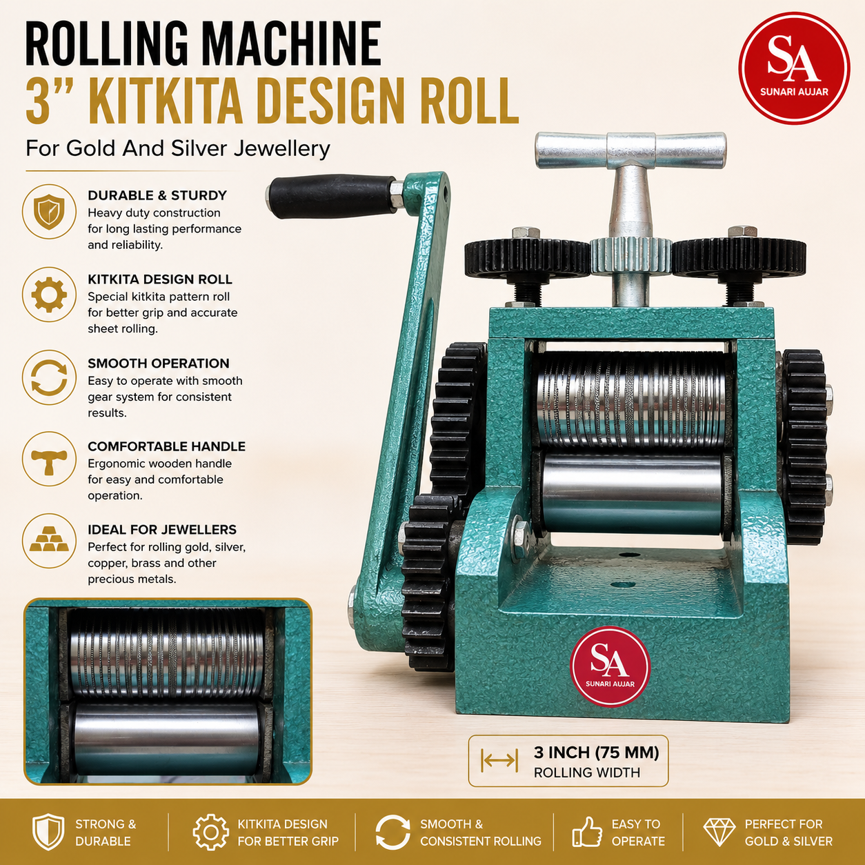 Rolling Machine 3" Kitkita Design Roll