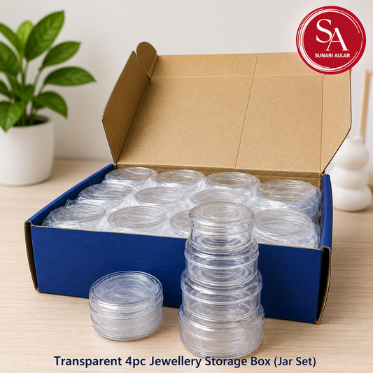 Transparent 4pc Jewellery storage box (Jar set)