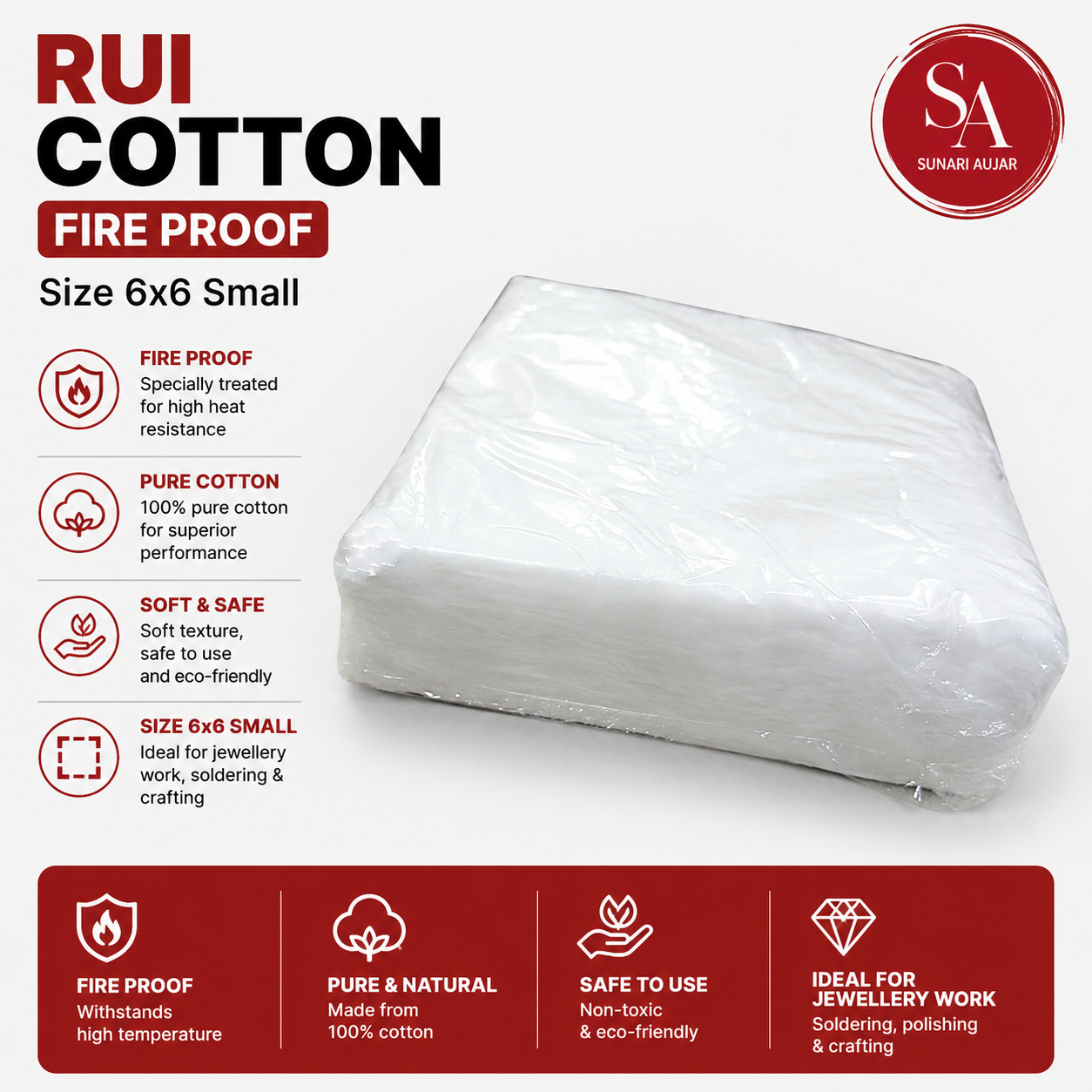 Rui Cotton Fire Proof Size 6x6 Small