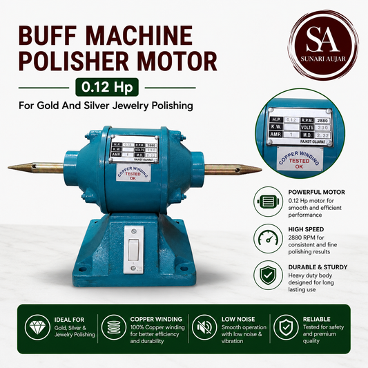 Buff Machine Polisher Motor 0.12 Hp For Gold And Silver Jewelry Polishing