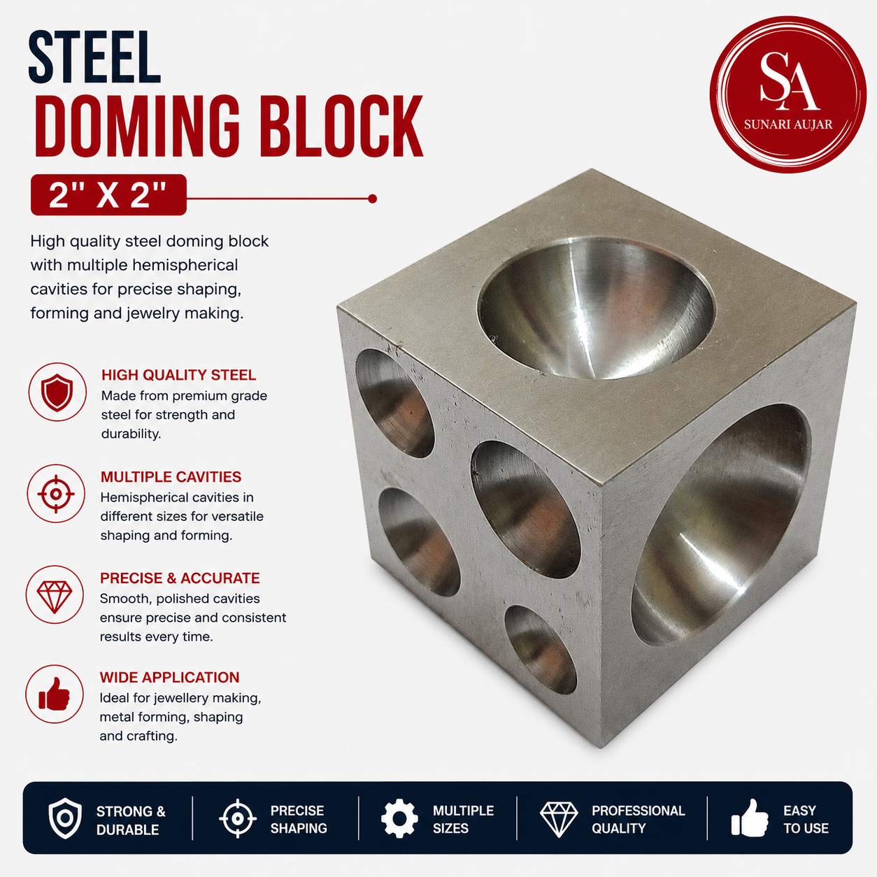 Steel Doming Block 2"X2"