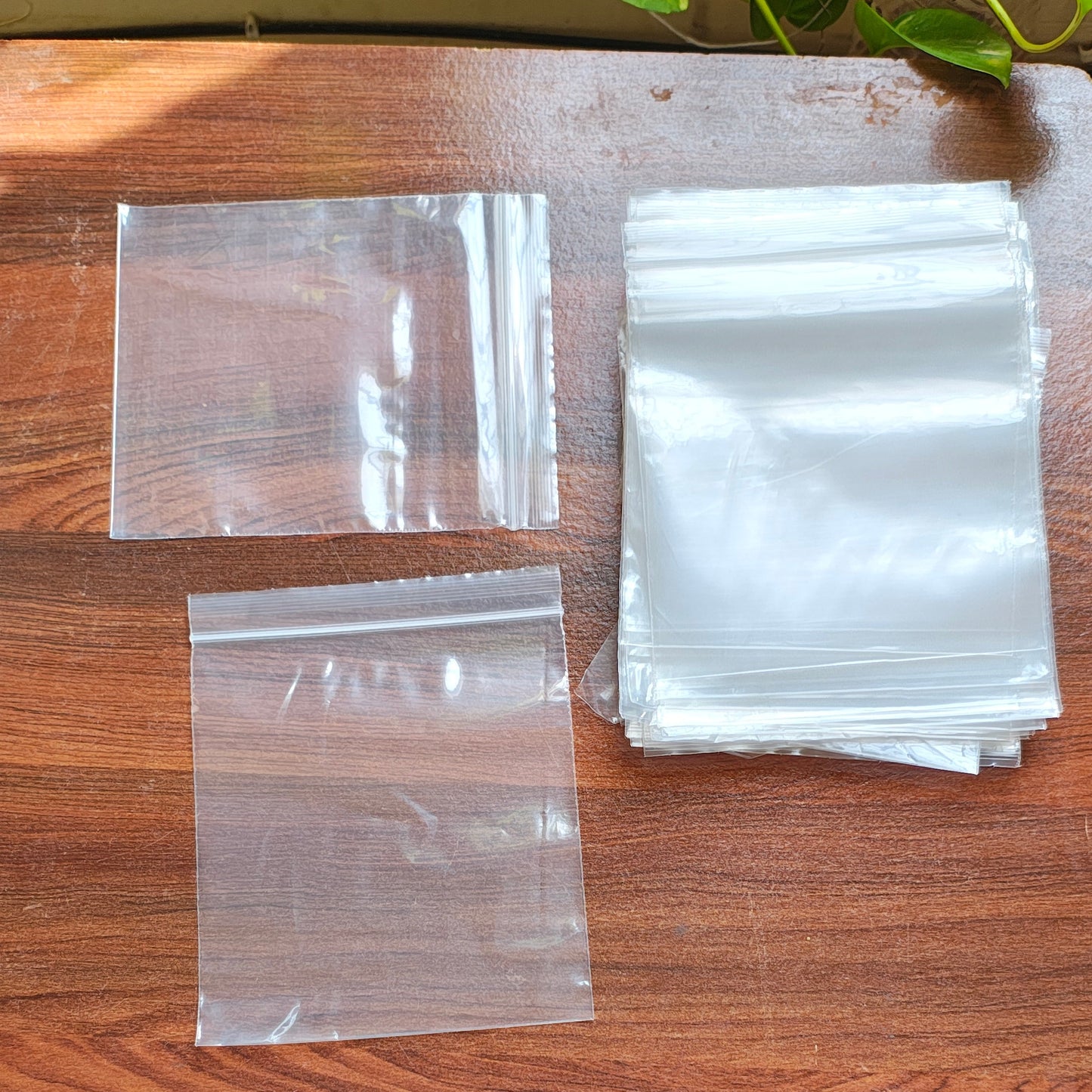 Transparent Zipper 5x6 inch Zip Lock Plastic Bags Self Sealing Pouch Pack of 100 Pcs 60Micron