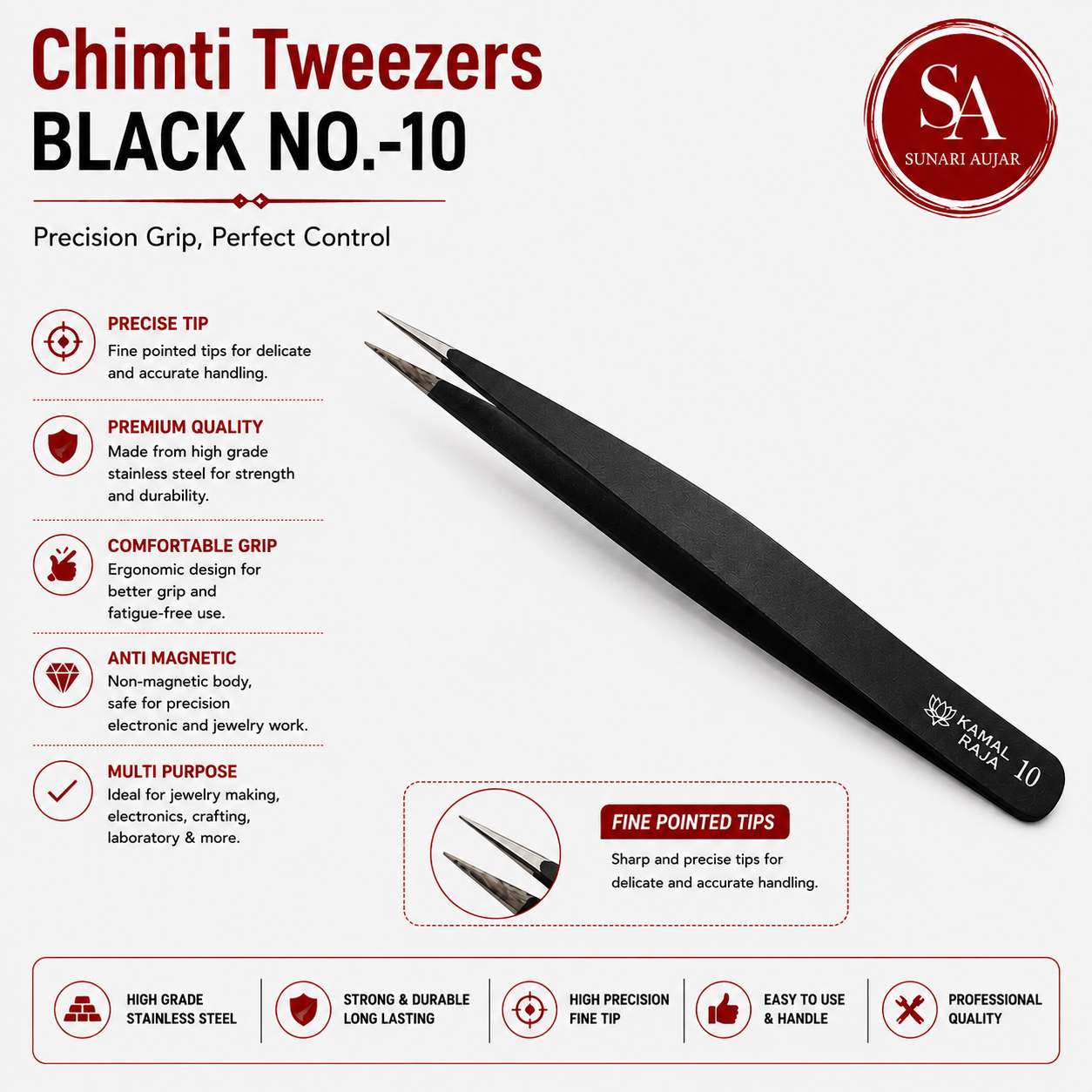 Chimti Tweezers BLACK NO.-10
