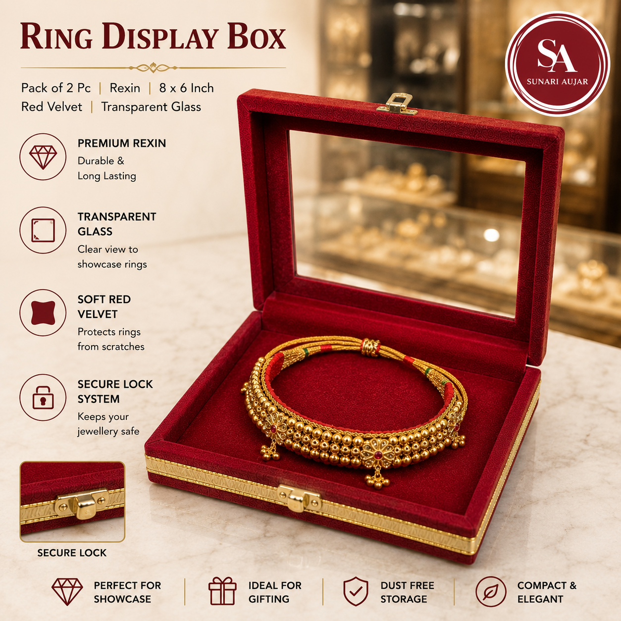 Kanthi box for rajputi, marwadi and rajasthani jewellry sued fabric 8*6