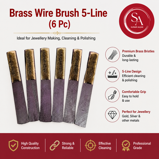 Brass Wire Brush 5-Line (6 Pc)