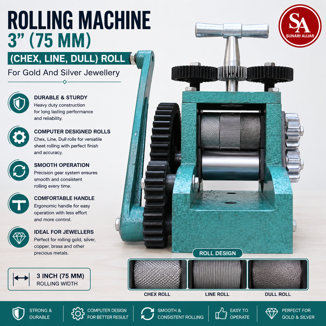 Rolling Machine 3" (Chex, Line, Dull) Computer Design