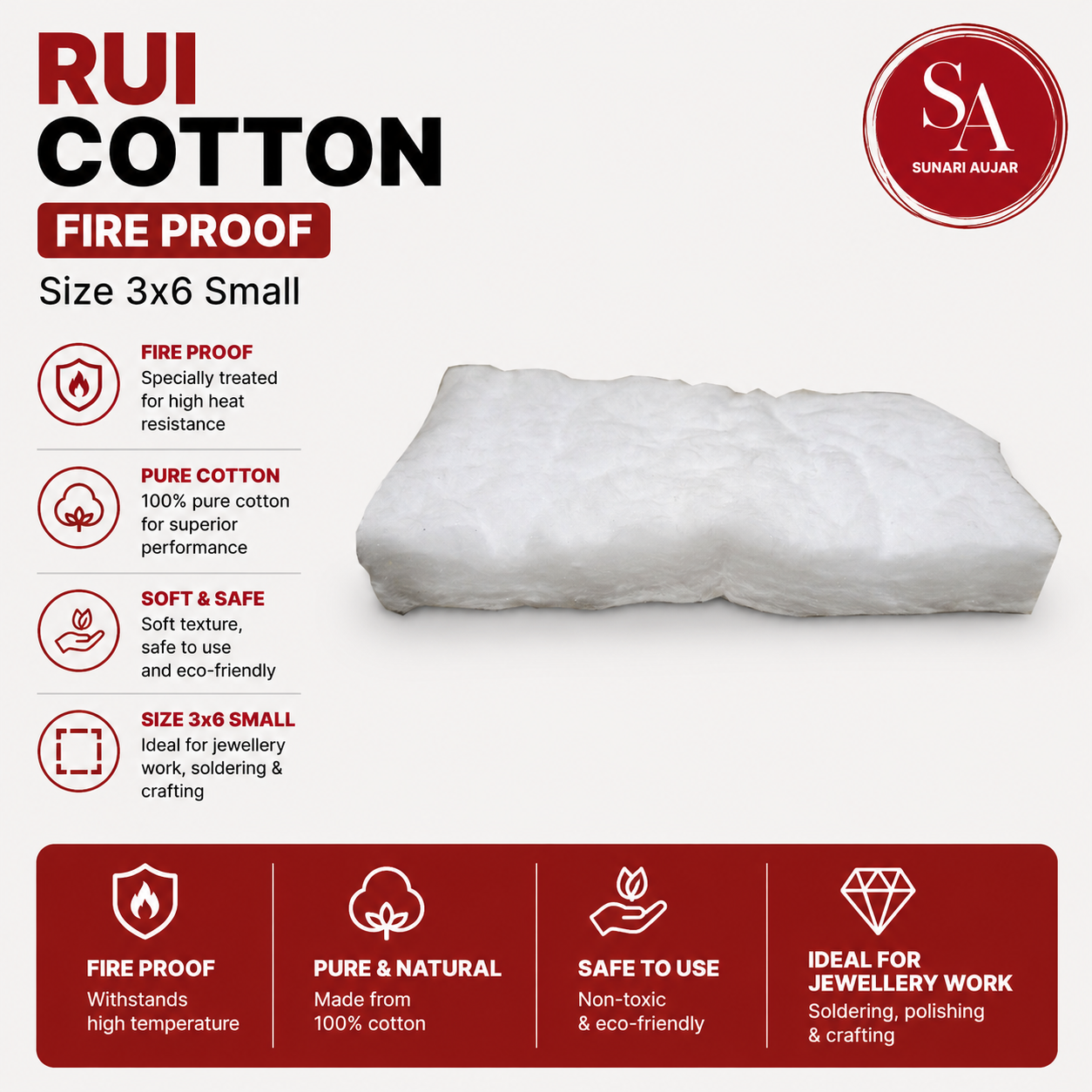 Rui Cotton Fire Proof Size 3x6 Small