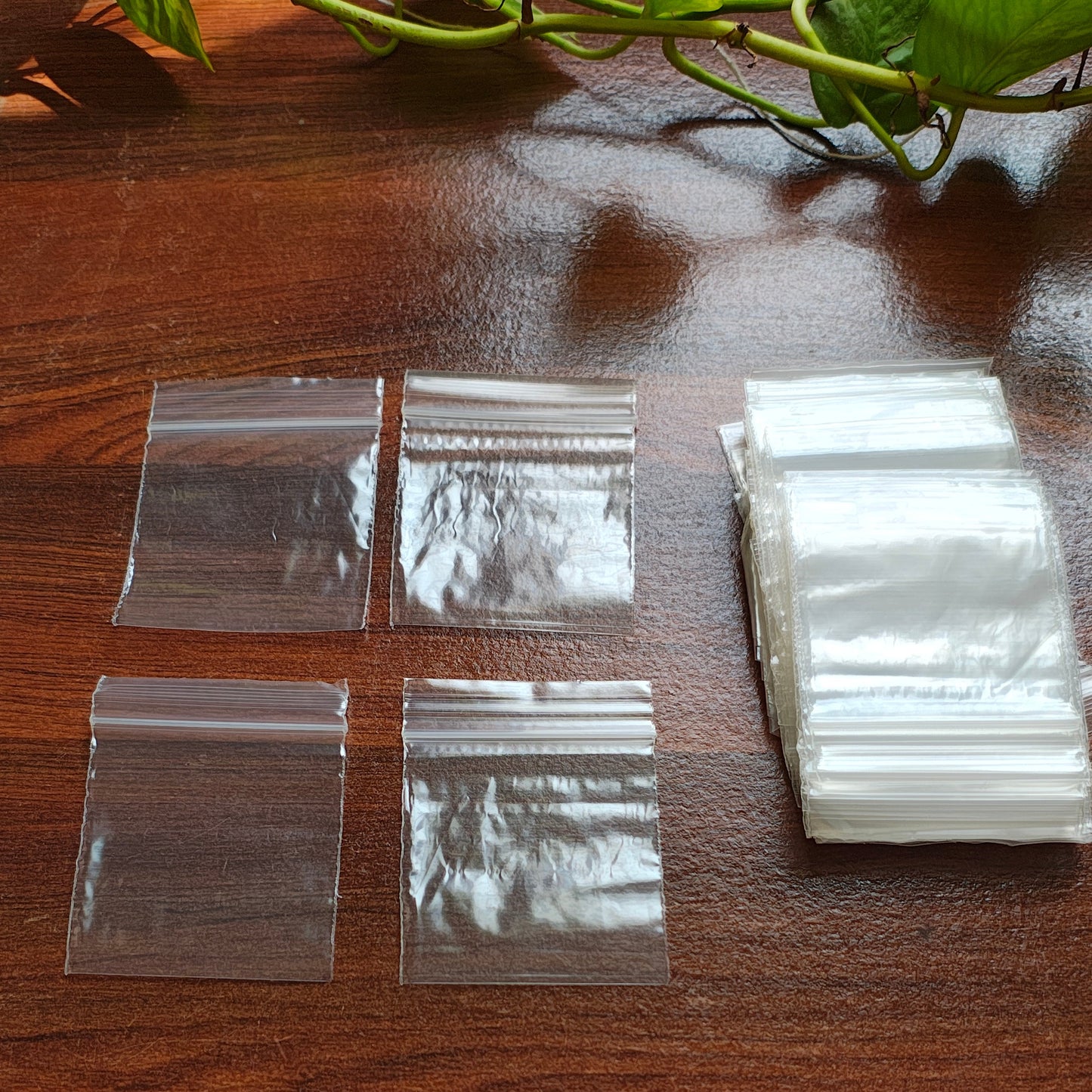 Transparent Zipper 2.5x3 inch Zip Lock Plastic Bags Self Sealing Pouch Pack of 100 Pcs 60Micron