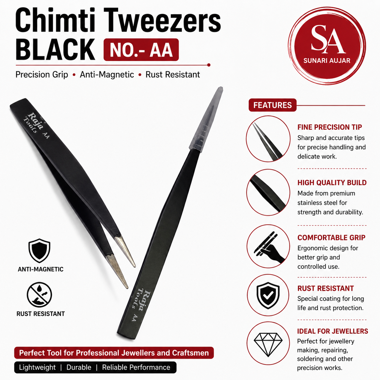 Chimti Tweezers BLACK NO.- AA