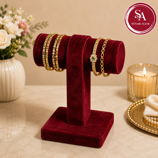 Bangle Stand sued soft fabric for bangles display and photography Mehroon colour
