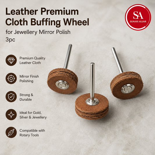 Leather premium Cloth buffing wheel for jewellery mirror polish 3pc