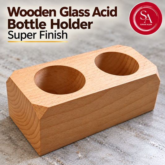 Wooden glass acid bottle holder super finish