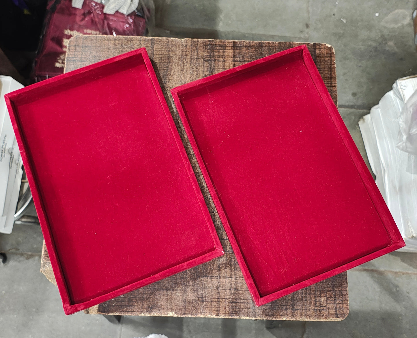 Plain Red Velvet jewellery Display tray size 12x8 inch Pack of 2pc